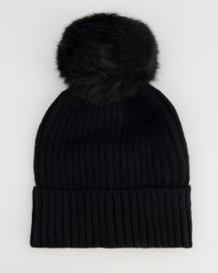 Czapka  z pomponem Unisono 135-C2052-1 Black