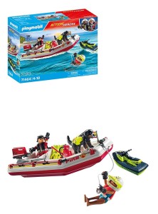 PLAYMOBIL  ŁÓDŹ STRAŻY POŻARNEJ ZE SKUTEREM WODNYM