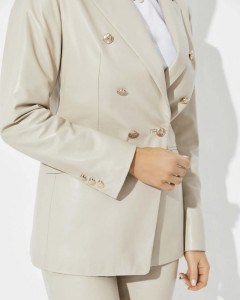 Marynarka FAN Leather #466 Ivory