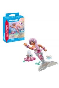 Syrenka z ośmiornicą pryskającą wodą