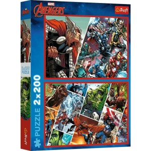 Trefl Puzzle 2x200 elementów Obrońcy świata Avengers Marvel 