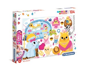 Clementoni Puzzle 104el z ozdobami Puppies Beauty & SPA