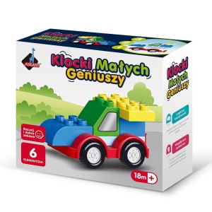 KLOCKI MAŁYCH GENIUSZY AUTKO KOLOROWE