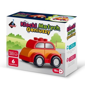 KLOCKI MAŁYCH GENIUSZY AUTKO CZERWONE