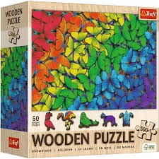 Puzzle drewniane 501 el. Tęczowe motyle