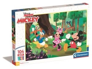 Puzzle 104 el. Maxi SuperColor. Mickey and Friends Clementoni