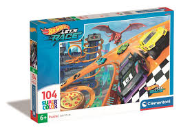 Puzzle 104 el. SuperColor. Hot Wheels Clementoni