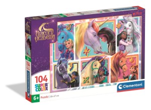 Puzzle 104 el. SuperColor. Unicorn Academy Clementoni 