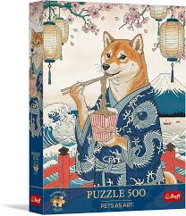 Puzzle 500 Pets as Art: Makaronowa medytacja Shiby