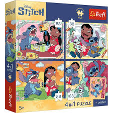Puzzle Premium Plus Kids, Lilo & Stitch 4 x 88 el. Kosmiczny Stitch