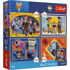 Puzzle Premium Plus Kids, Toy Story 5, 4 x 88 el. Czas zabawek 