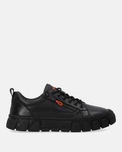 Czarne sneakersy skórzanena grubej podeszwie Venezia V434-07920-01