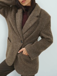  Brązowa marynarka  oversize z domieszką wełny Yaya 01-511054-610 911192 